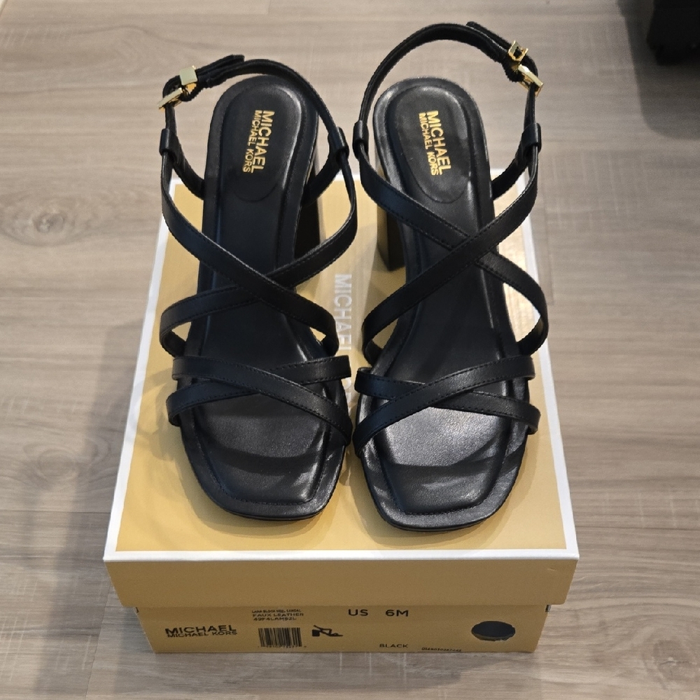 Michael Kors Black Strappy Heels
